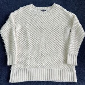 American Eagle Outfitters Sweater Womens Large White Textured Knit Pullover